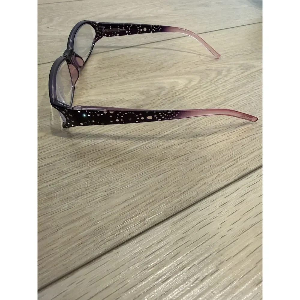 M Readers Amber Purp +3.25 Women's Reading Glasses With Rhinestones